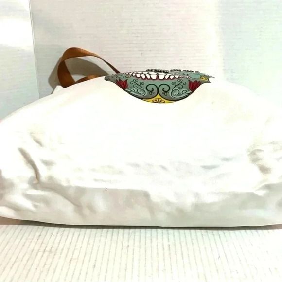 Handcrafted,  Skull face nlyon tote reversible handbag - Picture 4 of 9